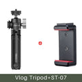 Ulanzi U-Vlog Lite Tripé Extensível Dual Cold Shoe Ball Head Volg Tripé para Sma